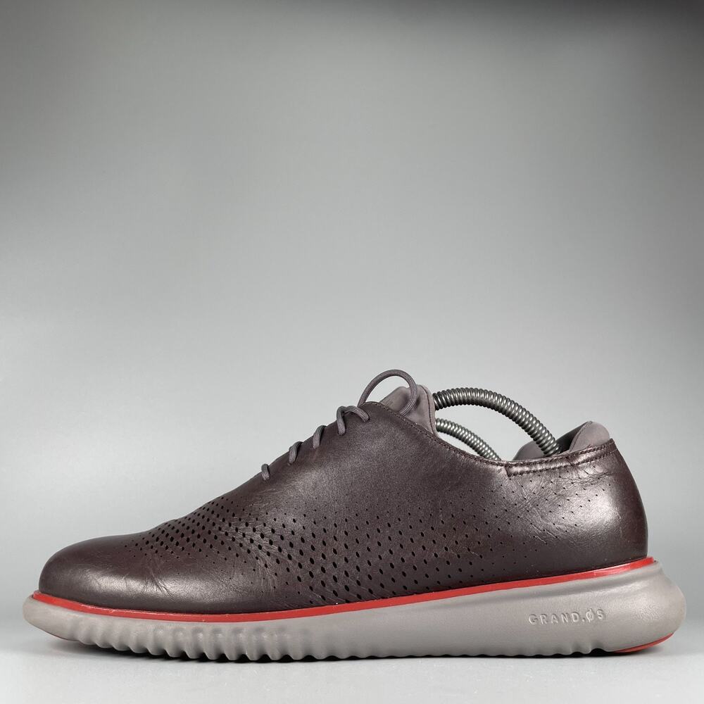 Cole Haan 2.Zerogrand Laser Men's Size 9.5 M Gray Leather Wingtip Oxfords Casual